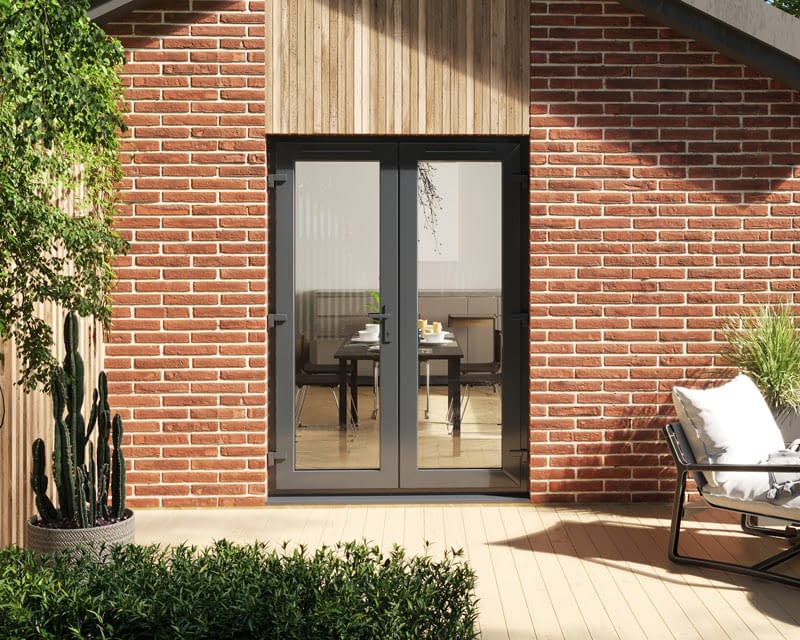 1 5m Grey Outer White Inner UPVC French Doors Aspire Doors