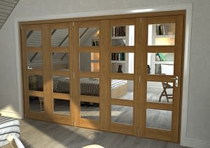 5 Door Repute Mirrored Oak 4 Light Internal Bifold - Closed