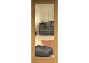 Unfinished Oak 1 Light Single Internal Door With Clear Glass