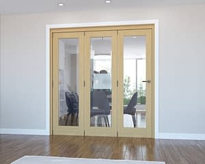 3 Door Vision Unfinished Oak Internal Bifold - Closed