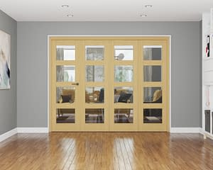 4 Door Repute Unfinished Oak 4 Light Internal Bifold