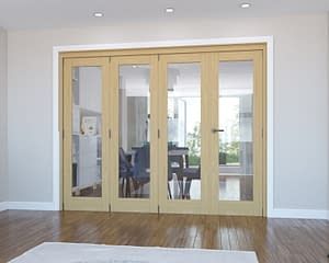 4 Door Vision Unfinished Oak Internal Bifold - Closed