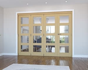 4 Door Vision Unfinished 4 Light Oak Internal Bifold - Closed