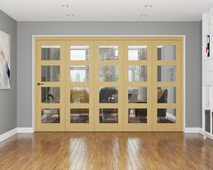 5 Door Repute Unfinished Oak 4 Light Internal Bifold