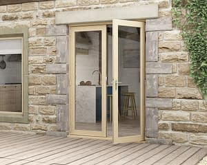 1500mm Evolve Oak Unfinished French Doors - External Shot
