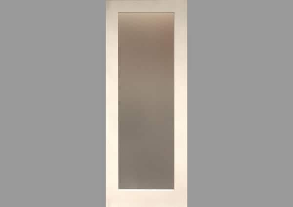 White Primed 1 Light Single Internal Door With Frosted Glass