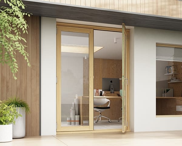 1500mm Horizon Unfinished French Doors - Open