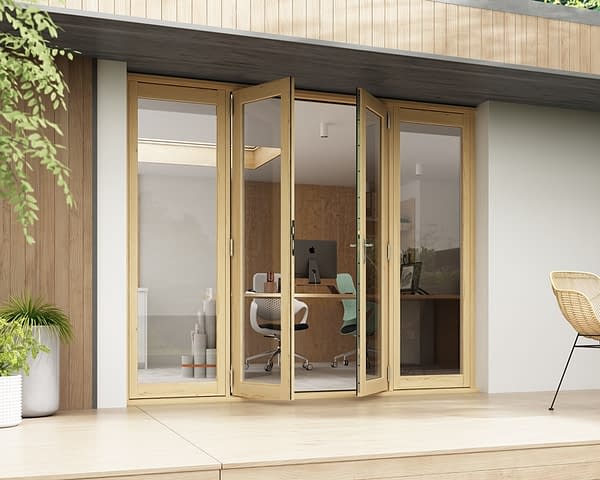 2400mm Horizon Unfinished French Doors - Open