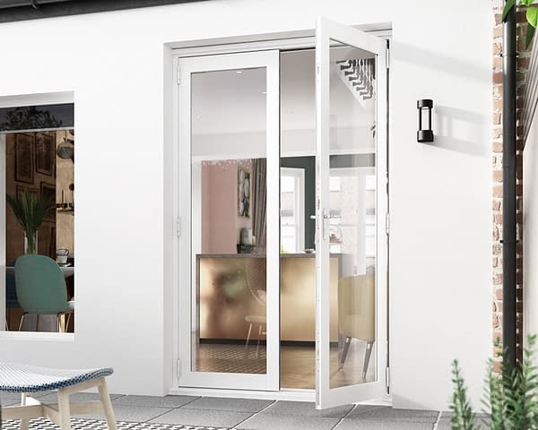 1200mm Icon White French Doors External