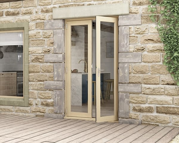 1200mm Evolve Oak Unfinished French Doors - External Shot