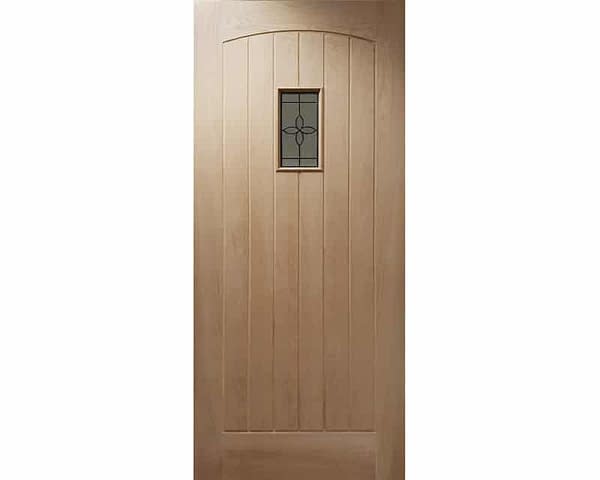 78 x 30 Croft Unfinished Oak External Front Door - Cut Out