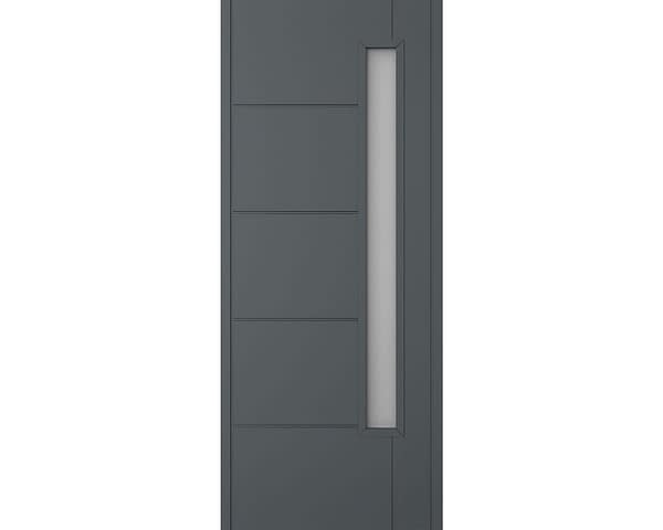 Grey Linear Glazed Front Door - Cutout