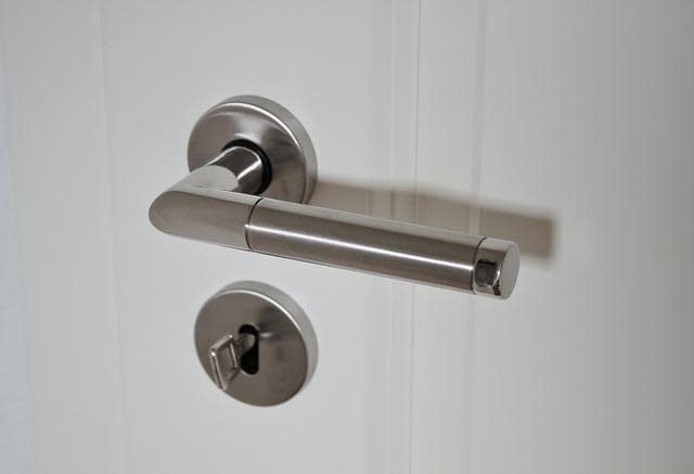 door handle on white door
