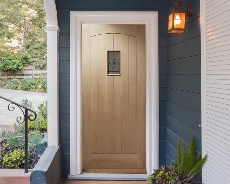 Croft Unfinished Oak External Front Door - Installed