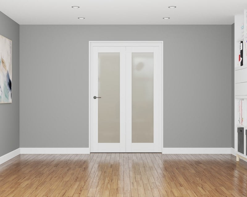 2 Door Affinity White Primed Frosted Internal Bifold