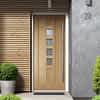 Newton Unfinished Oak External Front Door - Lifestyle
