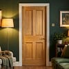 Flat 4 Panel Unfinished Oak Door - Lifestyle Shot