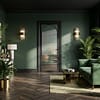Black Melrose Reeded Glazed Door