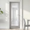 Grey Moulded Textured Vertical Glazed 1 Light Door