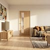 Oak Belize Clear Glazed Offset Door