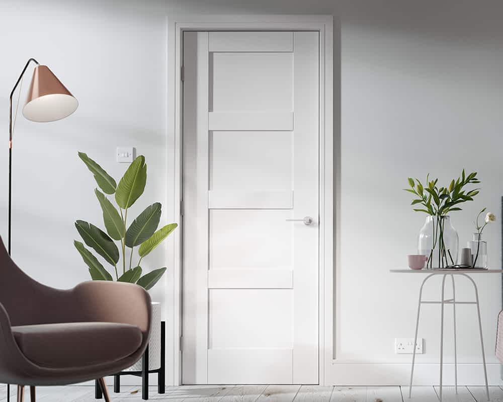 White Shaker 4 Panel Internal Door - Lifestyle Shot