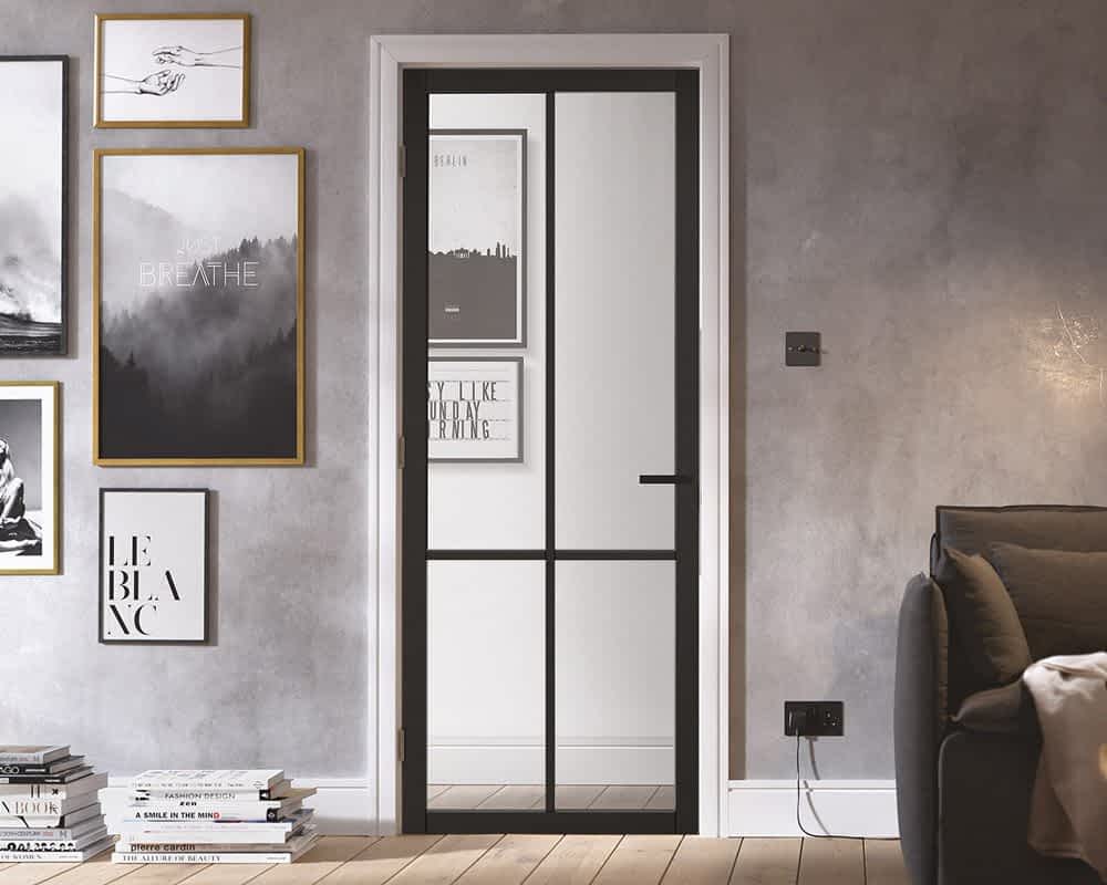 Black Liberty Glazed 4L Internal Door Lifestyle 2