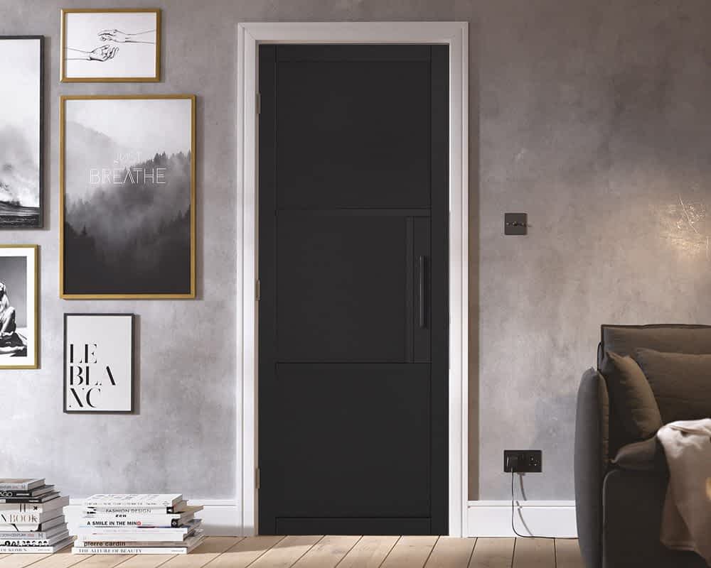 Black Tribeca 3 Panel Internal Door Lifestyle