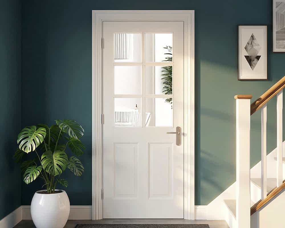 Canterbury White 2 Panel 6L Glazed Door