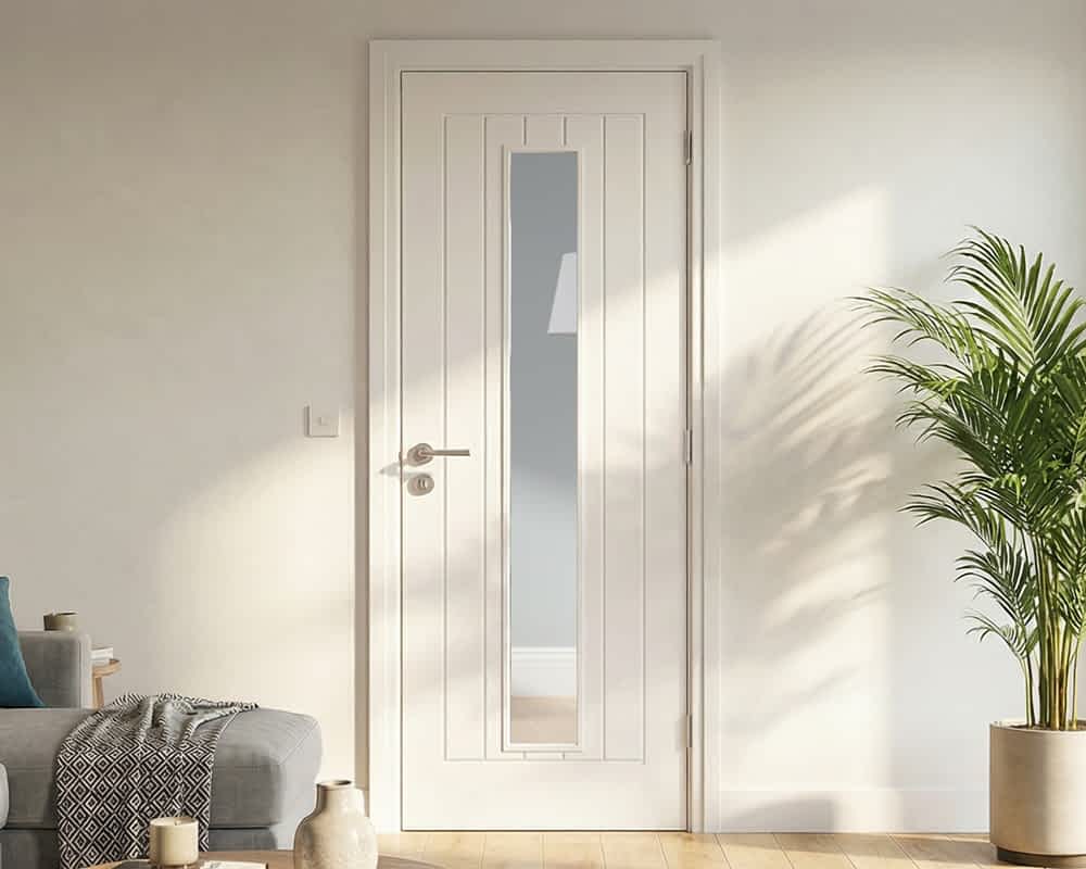White Primed Mexicano Glazed 1L Internal Door