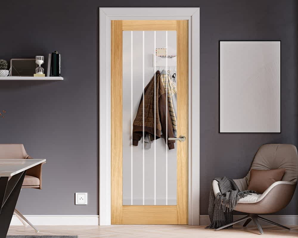 Mexicano Pre-Finished Oak Pattern 10 Glazed Door Lifestyle 2