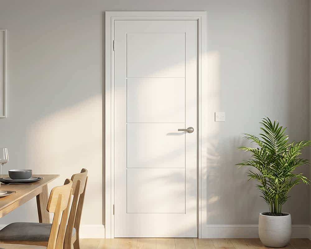 Ladder Moulded White Door