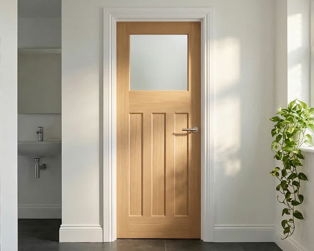 Oak DX 30s Style Glazed 1 Light Door