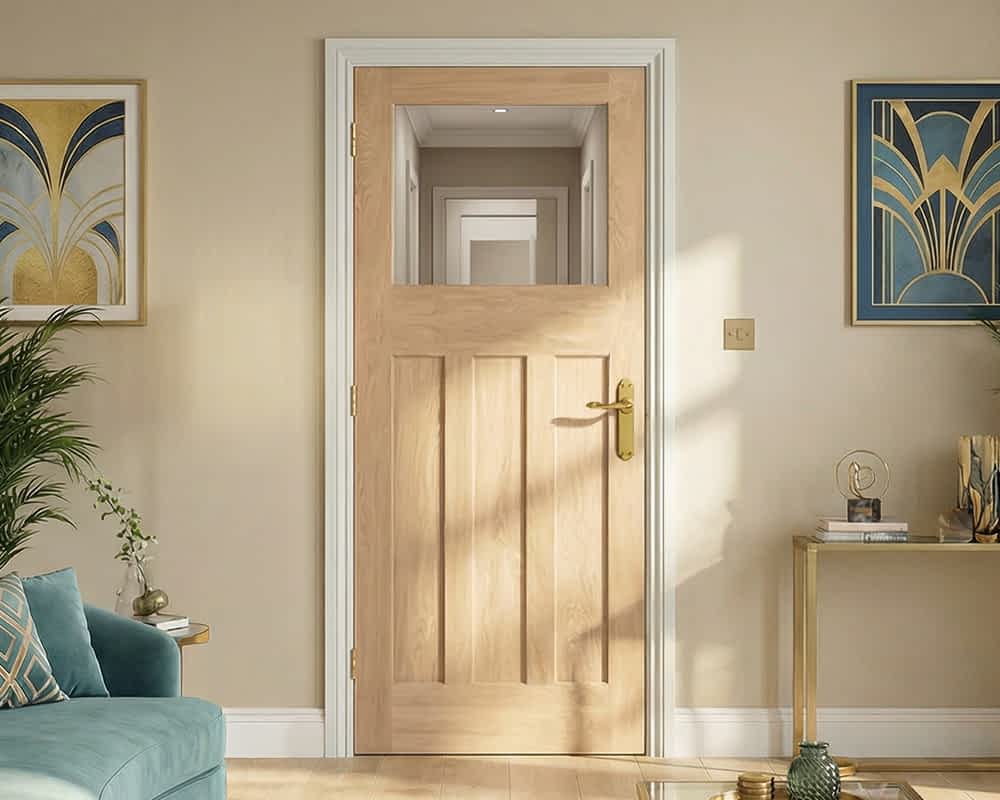 Oak DX 30s Style Unglazed Door
