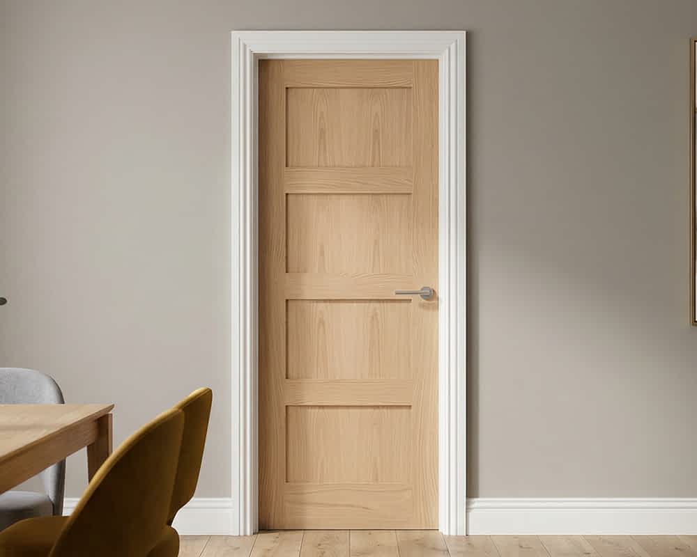 Oak Shaker 4 Panel Unfinished Door