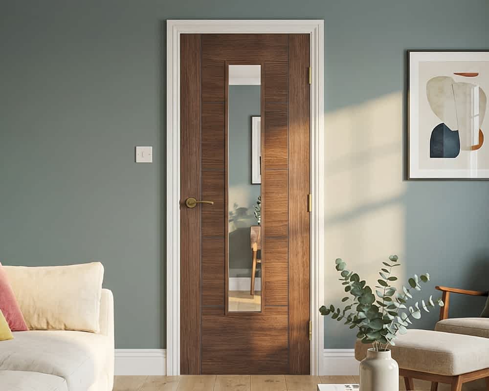 Walnut Laminated Vancouver Glazed Door
