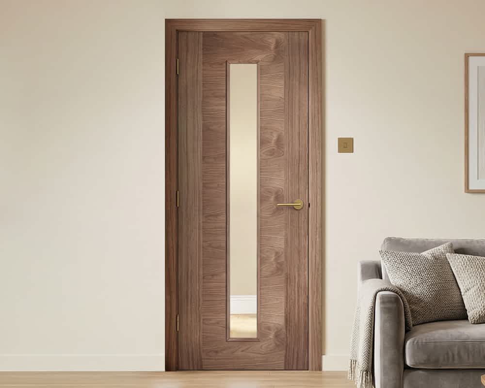 Walnut Sofia Glazed 1 Light Door