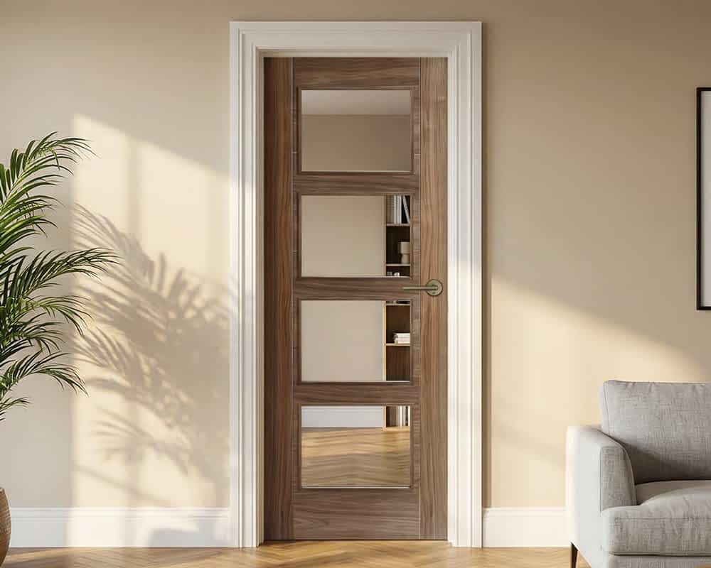Walnut Vancouver Glazed 4 Light Door
