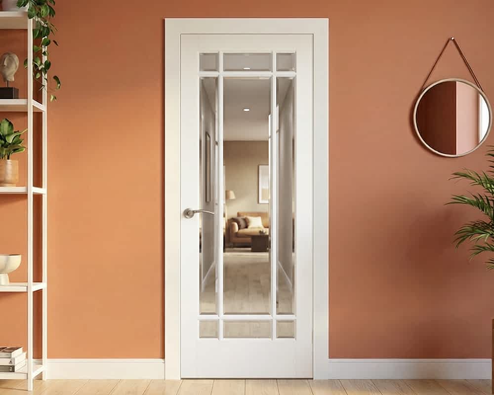 White Manhattan Glazed 9 Light Door