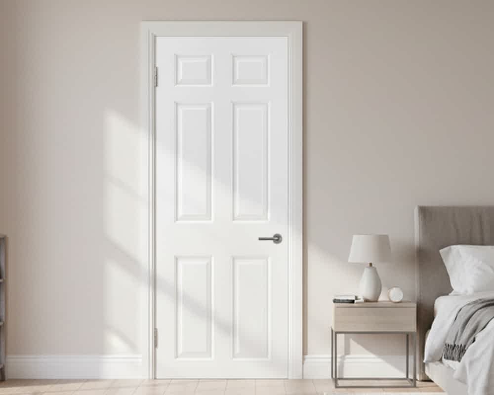 White Moulded Smooth 6 Panel Square Top Door