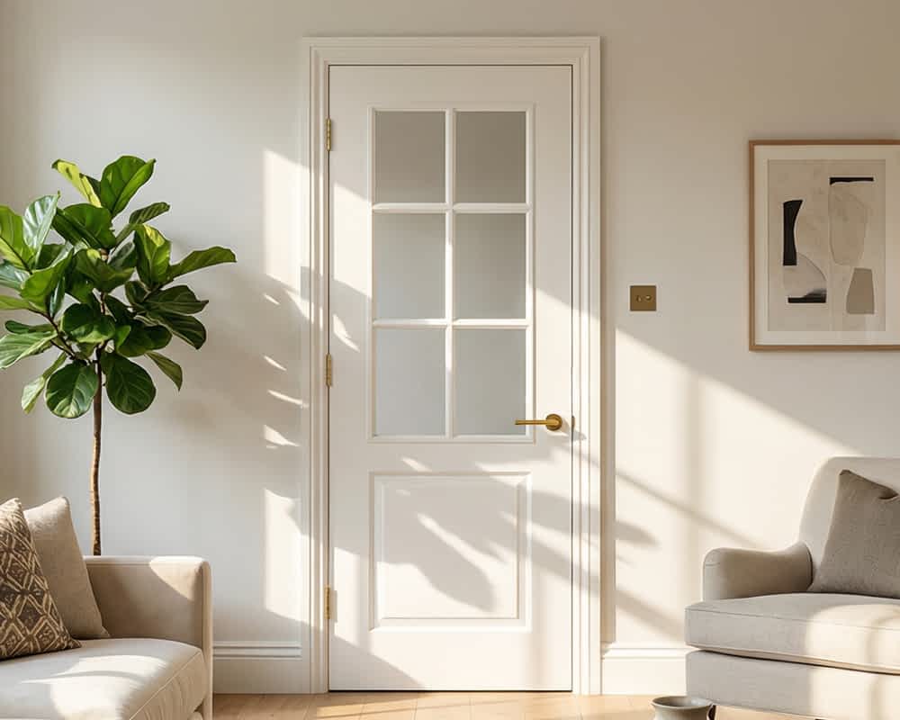 White Moulded Smooth Berlin Glazed 6 Light Door
