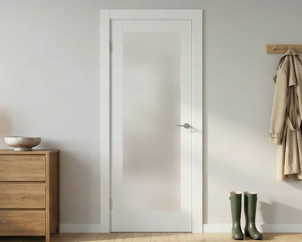 White Pattern 10 Glazed 1 Light Frosted Door