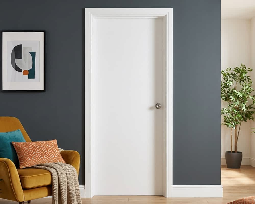 Flush White Primed Internal Door - Lifestyle Shot