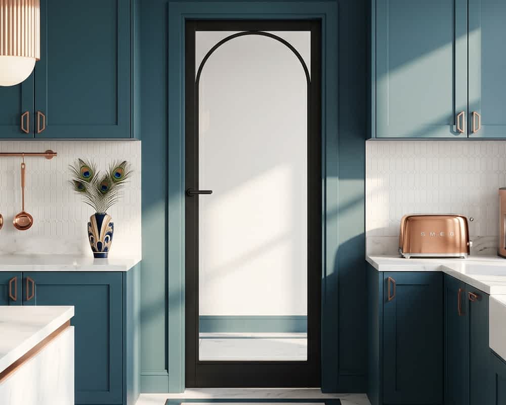 Black Melrose Clear Glazed Door