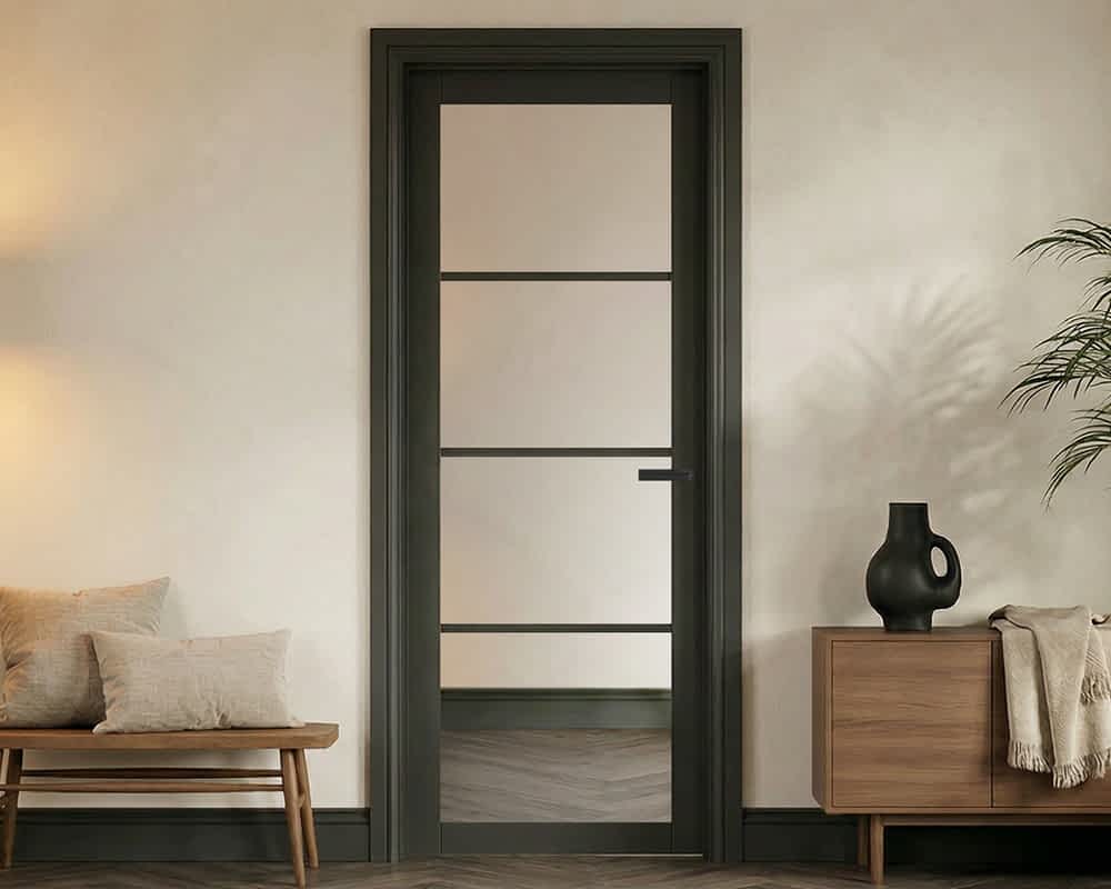 Dark Charcoal Soho Glazed 4 Light Door