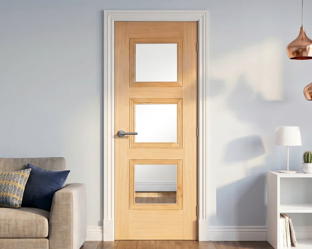 Oak Amsterdam Glazed 3 Light Door