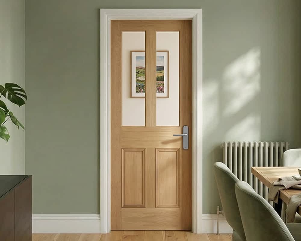 Oak Malton Unglazed 2 Light Door