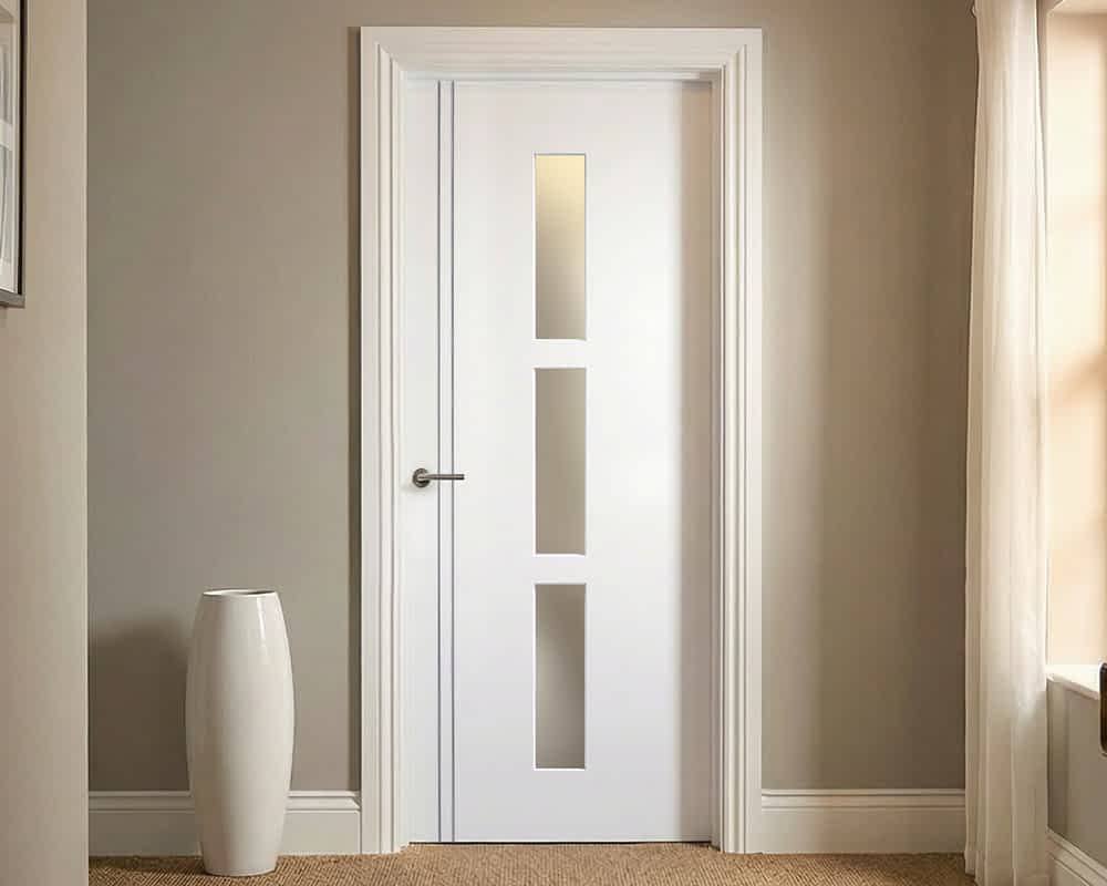 White Sierra Blanco Glazed 3 Light Door