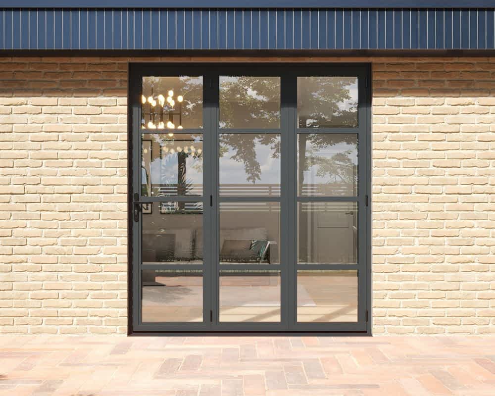 Revere Grey Industrial External Bifolds 1800mm