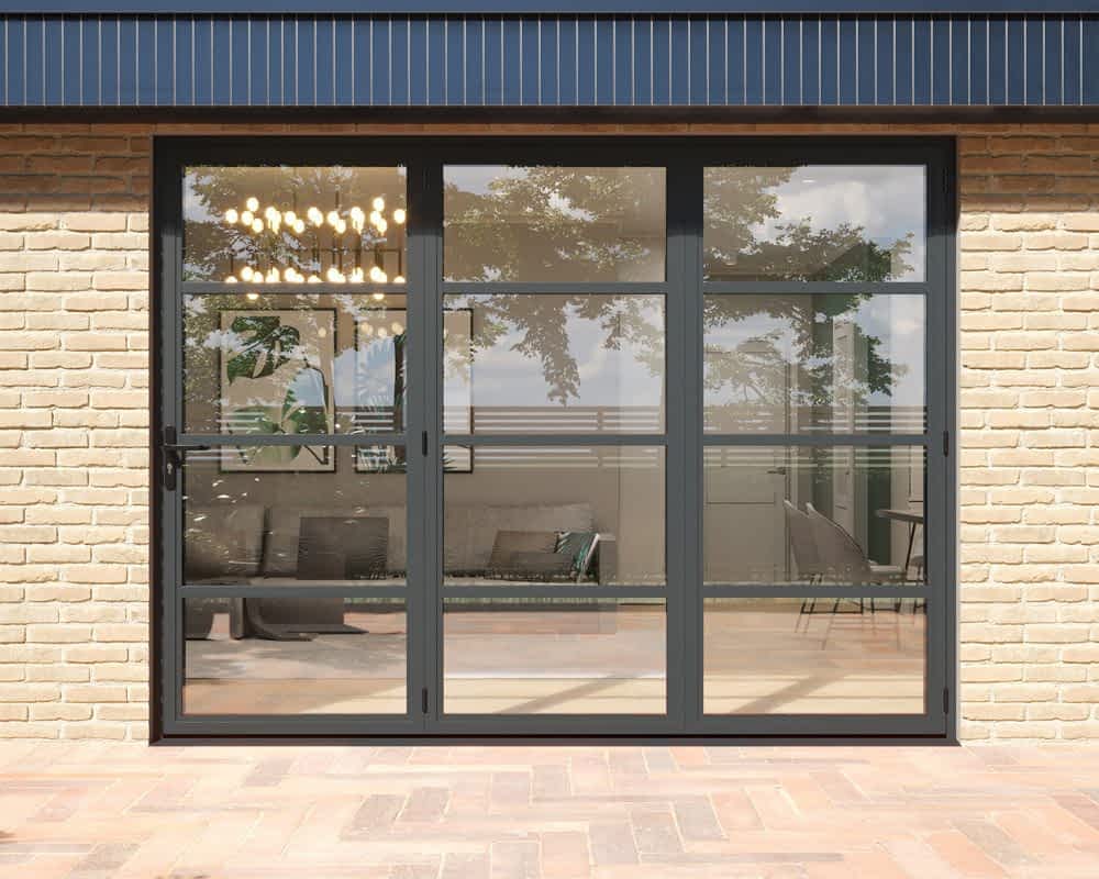 Revere Grey Industrial External Bifolds 2700mm