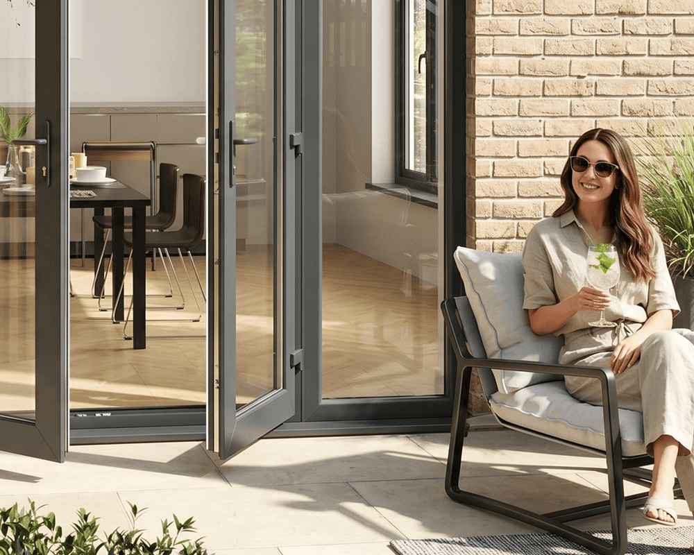 Statement Grey Out / White In French Doors
